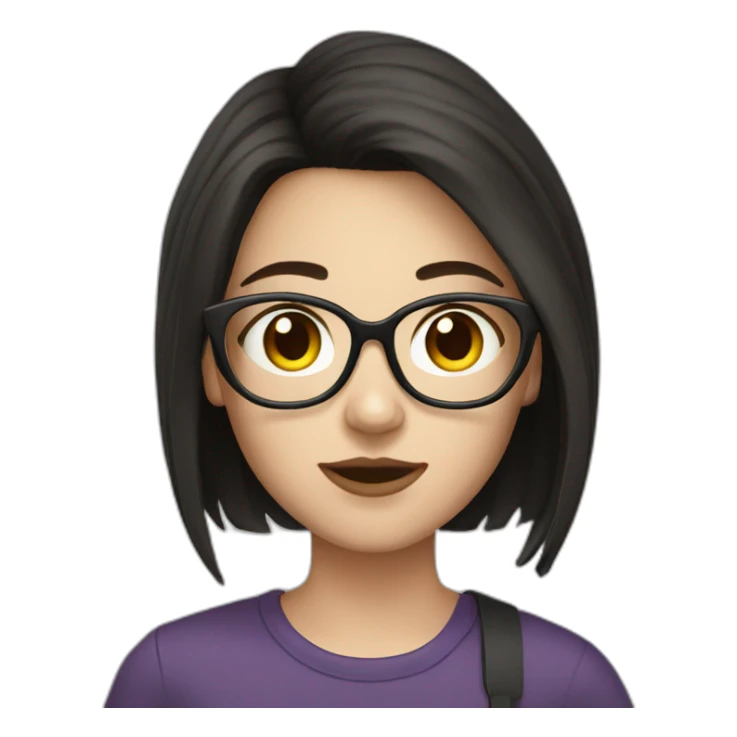 Ex girlfriend glasses dark hair white skin sticker