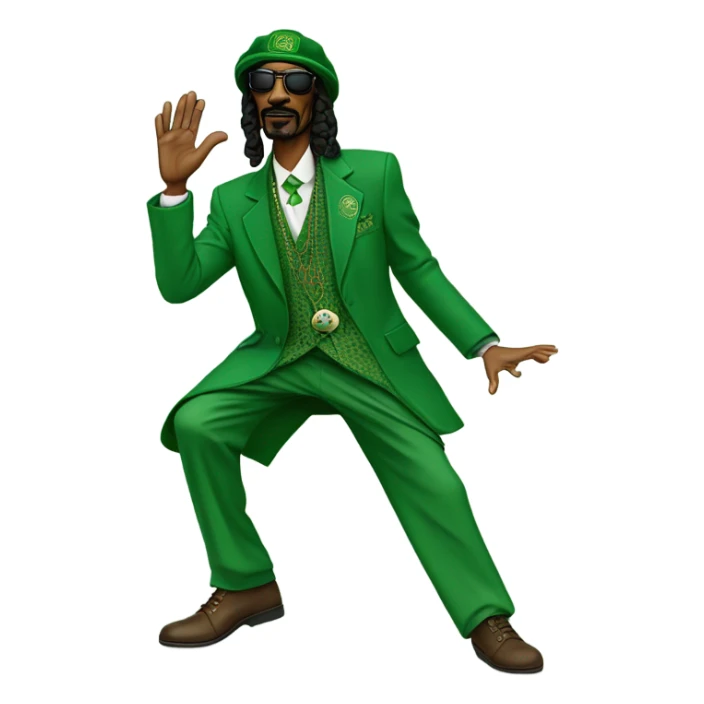 Snoop dog crip walking in Irish attire sticker
