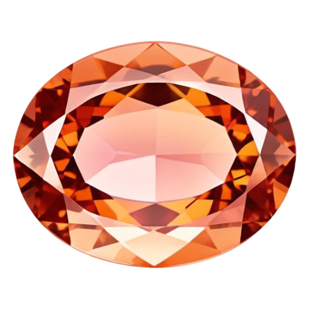 Faceted oval Padparadscha sapphire with delicate pinkish-orange lotus color sticker