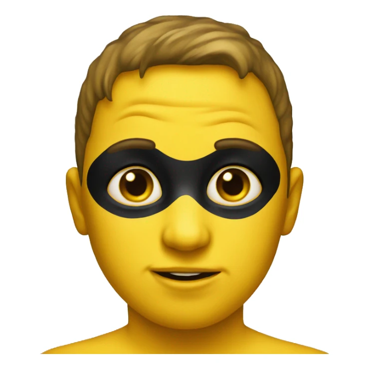yellow emoji with black face paint under eyes sticker