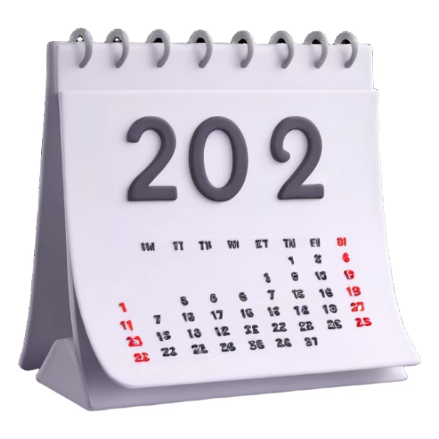 white calendar with just the number 2025 sticker