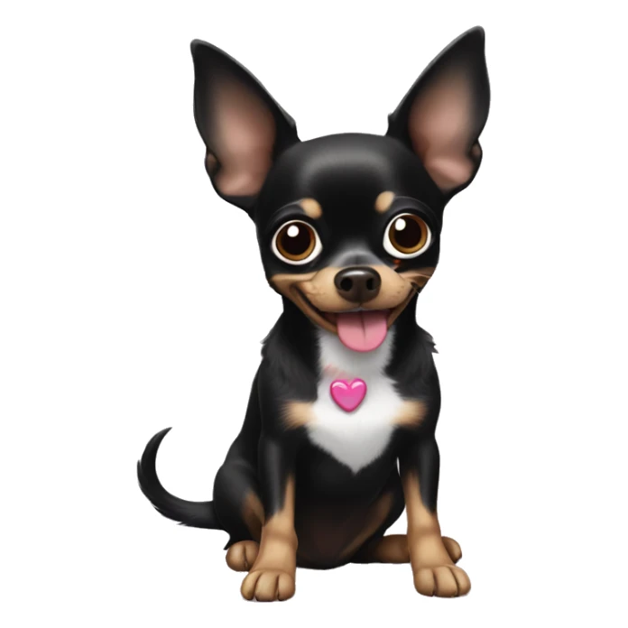 Black chihuahua with Minnie Mouse ears sticker