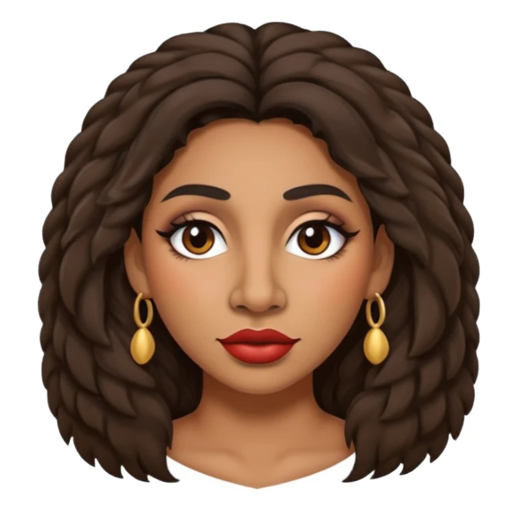 thick butt Latina baddie with a hairy face and a large nose sticker