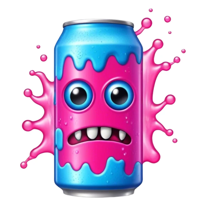 neon pink and blue energy drink "monster" sticker