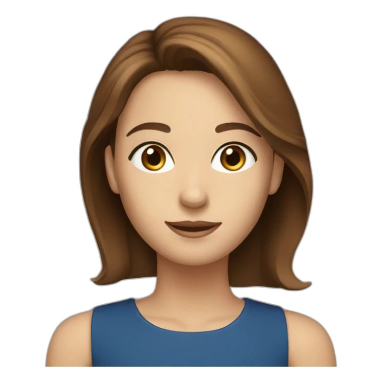 a presenter with  brown hair and blue eyes sticker