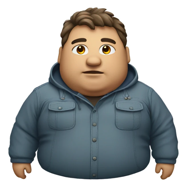 Fat man with Napapijri overshirt zoomin sticker