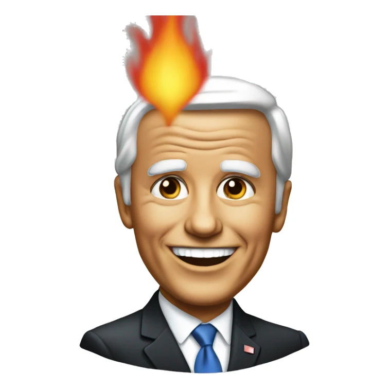 Current US President with smile flame eyes sticker