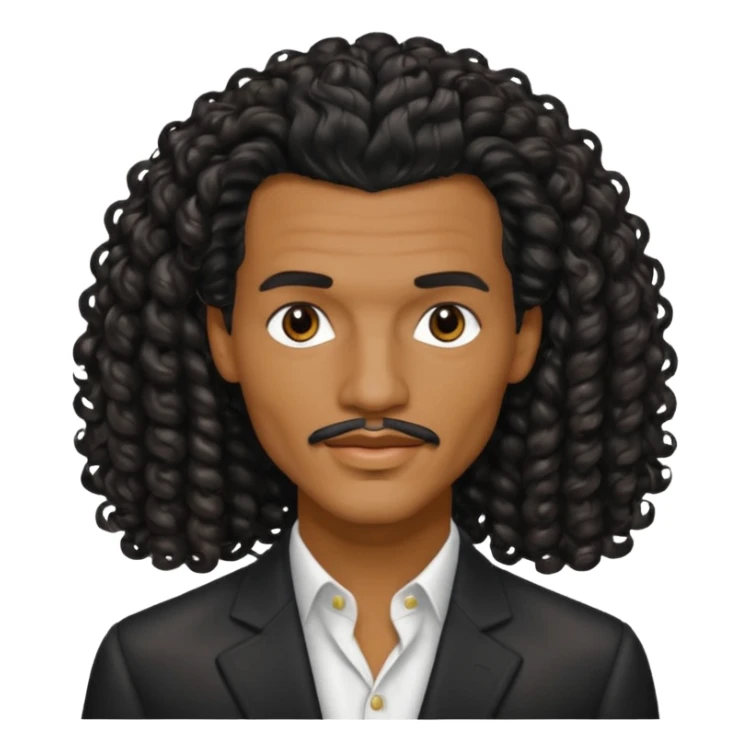 El DeBarge black long curly hair sticker