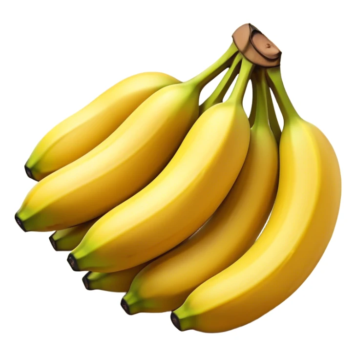 Cinematic bright yellow bananas, smooth peel with gentle curves, slightly ripened, stacked in a charming bunch, warm glowing background, soft and inviting. sticker