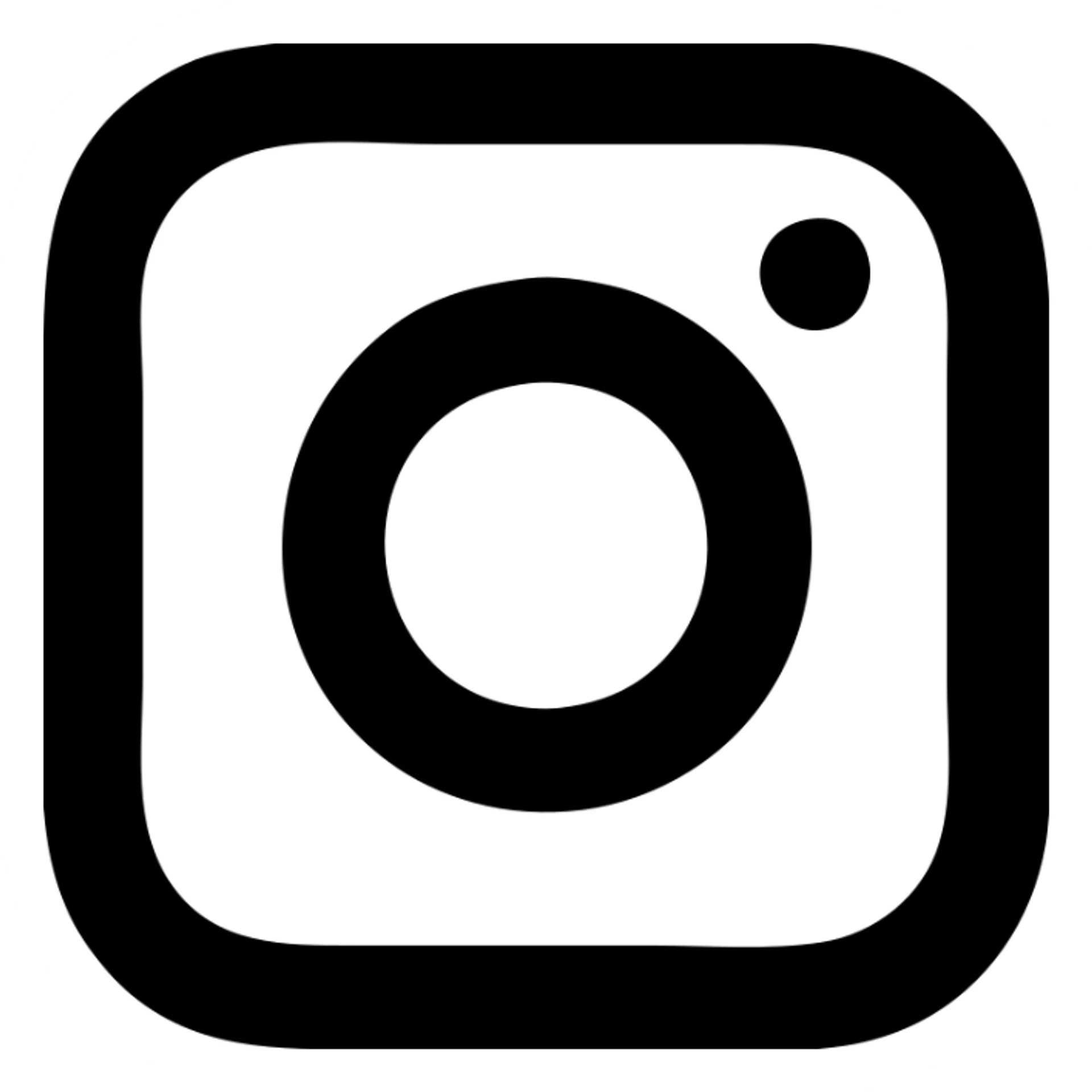 white clean modern Instagram glyph, icon style, no text, for dark backgrounds sticker