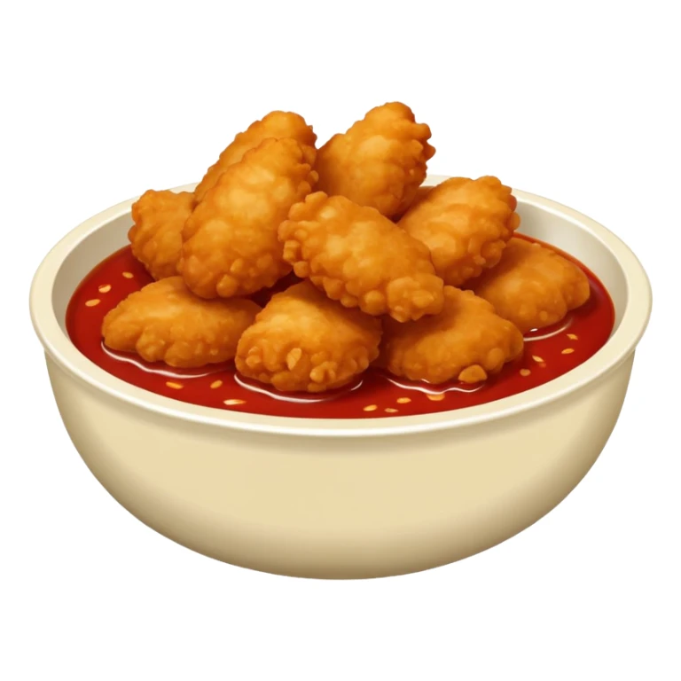 bowl of sauced chicken nuggies sticker