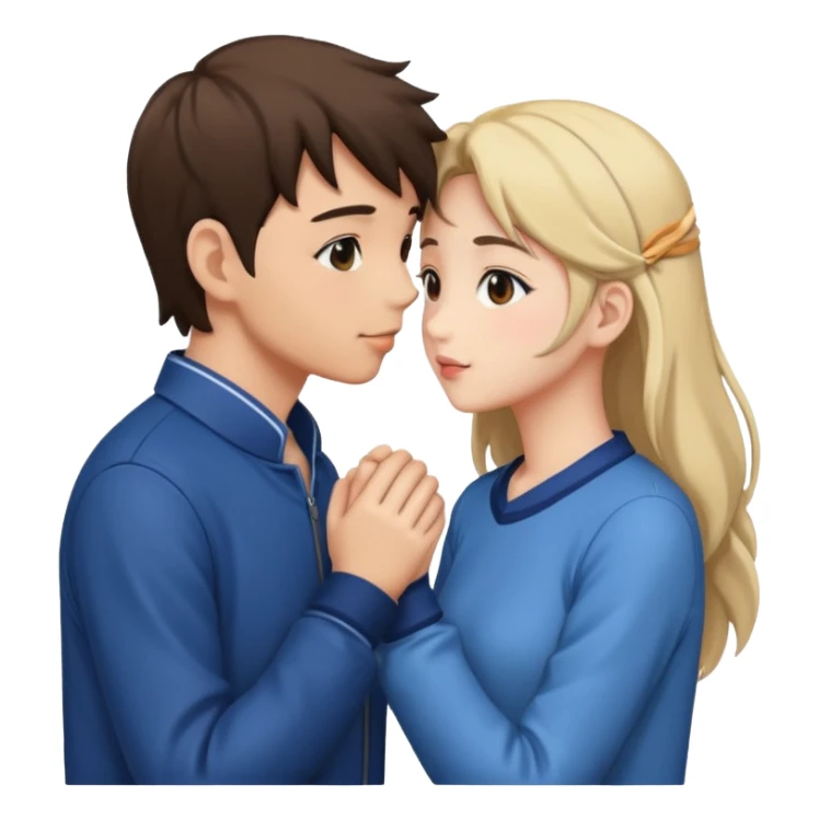 beautiful romantic anime kiss couple sticker