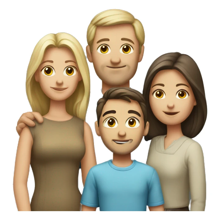 caucasian family sticker