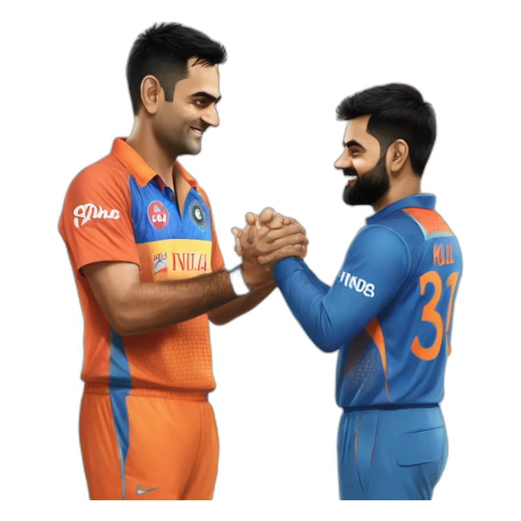 MS dhoni and virat kohli handshake sticker