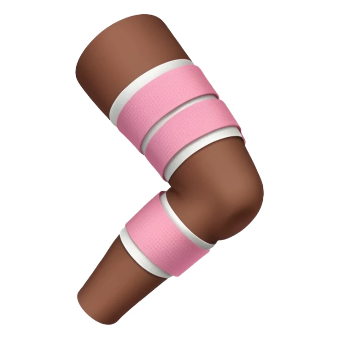A pink bandage wrap on a knee dark skin color sticker