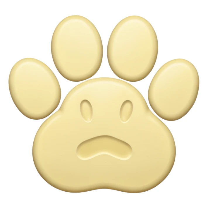 a pale pastel yellow pawprint sticker
