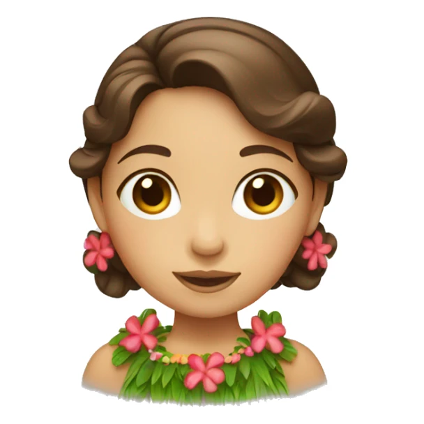 Hawaiian hula girl with brown hair sticker