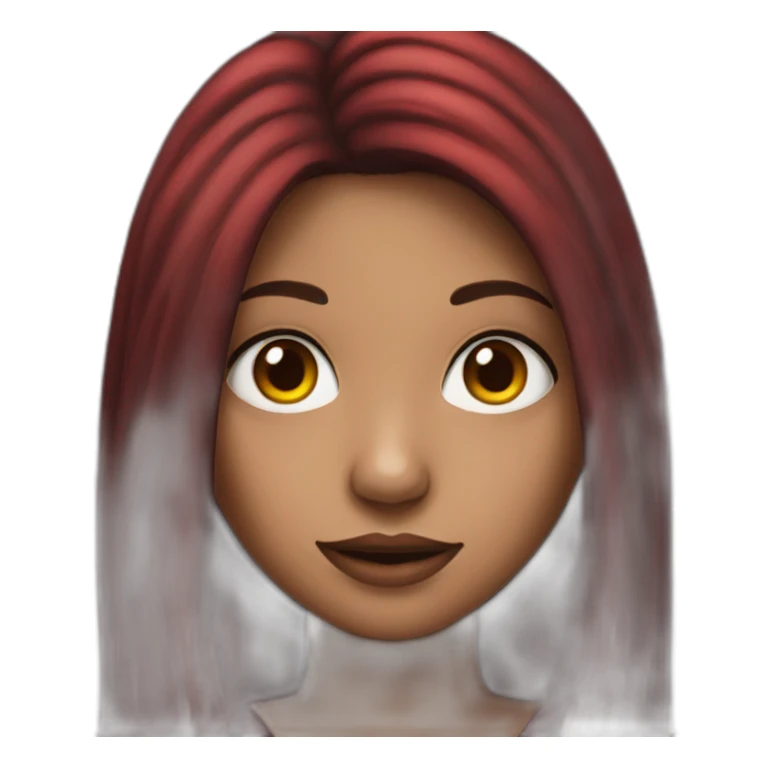 girl with black and red long hair, with nose piercing sticker