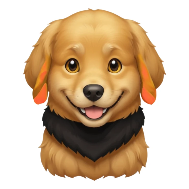 golden retriever wearing a black shirt sticker