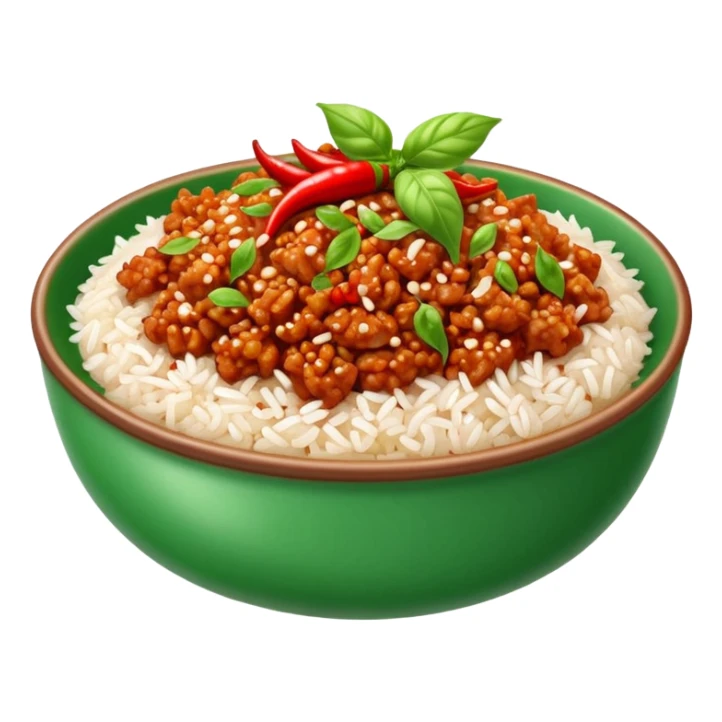 thai chilli minced pork rice with basil leaves  sticker