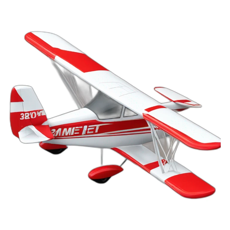 airplane super decathlon red and white  sticker