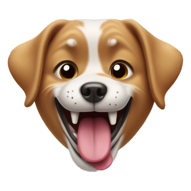 playful dog with tongue out  sticker