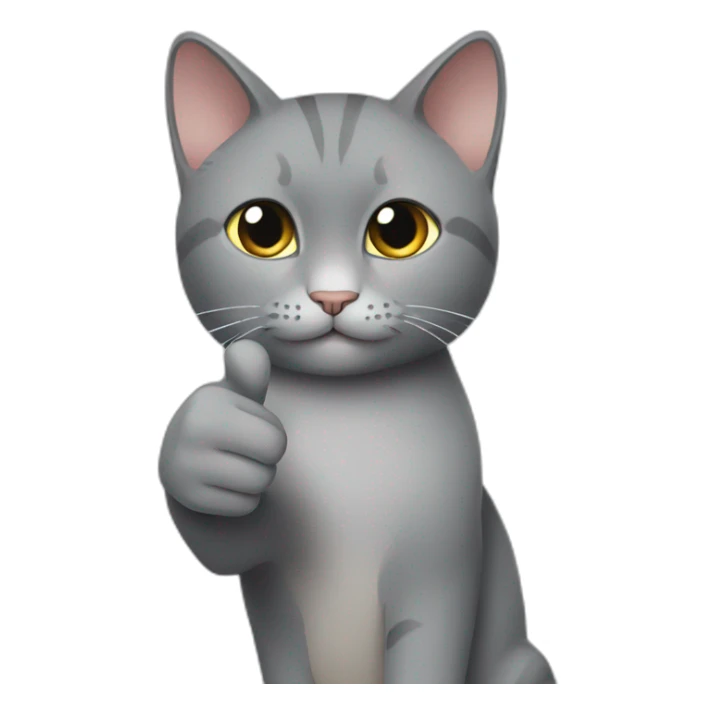 a gray cat saying it's ok with a thumbs up on its hand sticker