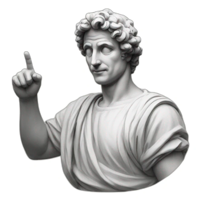 italian statue doing pinched fingers italian gesture sticker