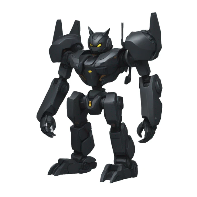 Black cat medabot-mecha full body sticker