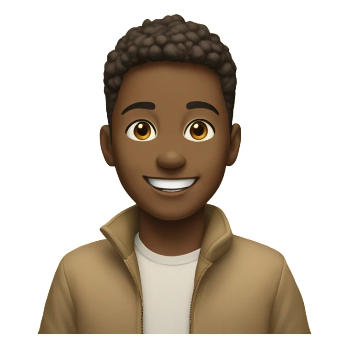 smiling boy with golden beige Husky  outdoors sticker