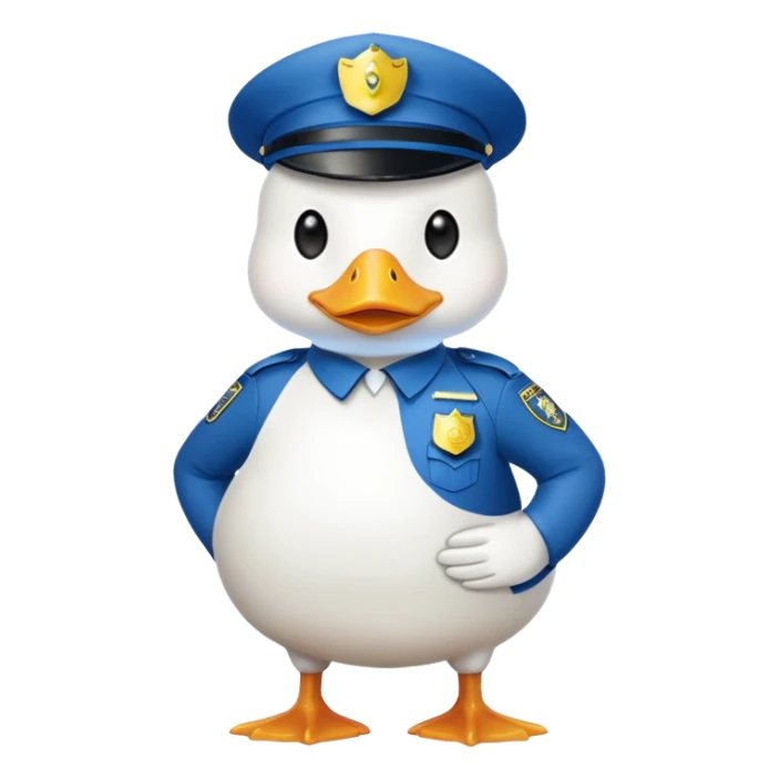 Police white duck full body sticker