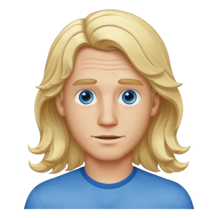 Blonde dude with wavy superlong middle part sticker