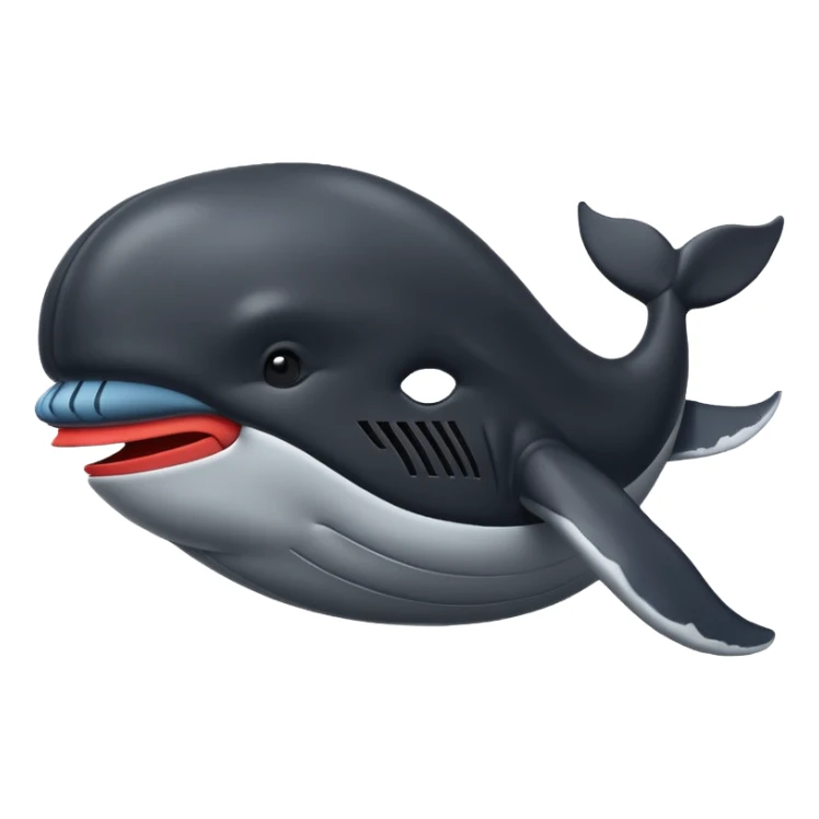 Une baleine avec le masque de dark vador sticker