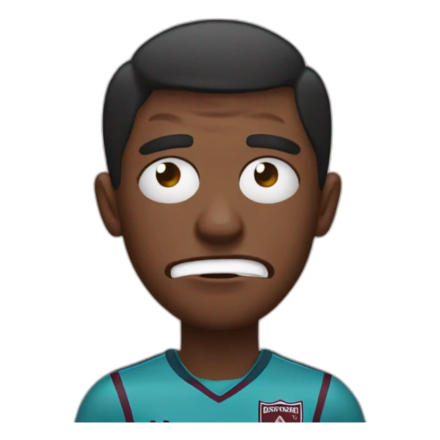 West ham fan crying in shirt with tears down face sticker