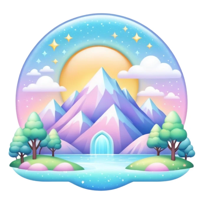 Pastel divine glistening glossy sparkly shiny glittery scenery  sticker
