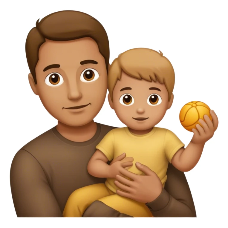 a man holding a child in 1 hand sticker