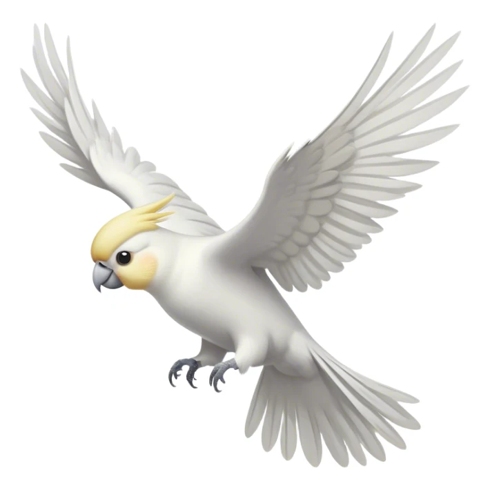 white cockatiel bird flying sticker