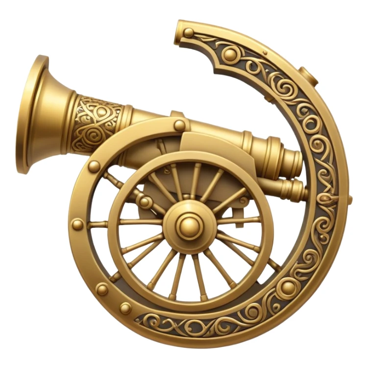 A sigil crest bearing a magical cannon sticker