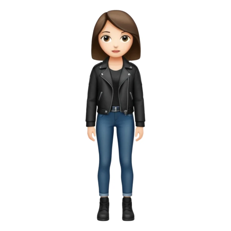 girl in leather jocket, full body sticker