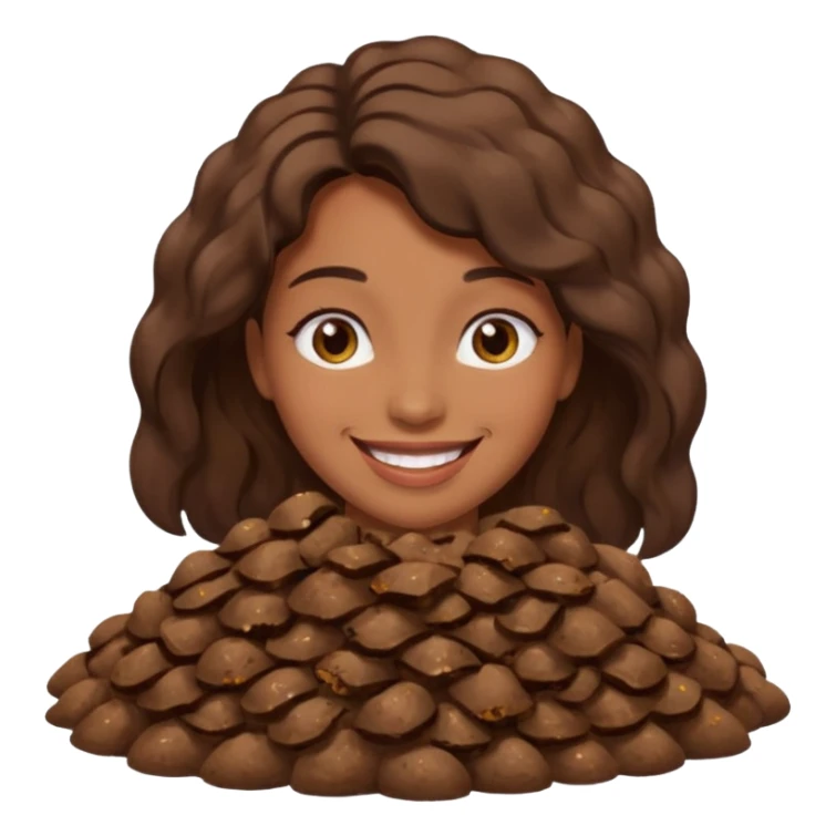 Poop smiling at woman sticker