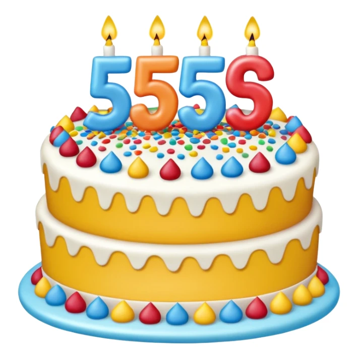 55 years old birthday with digital and without human sticker