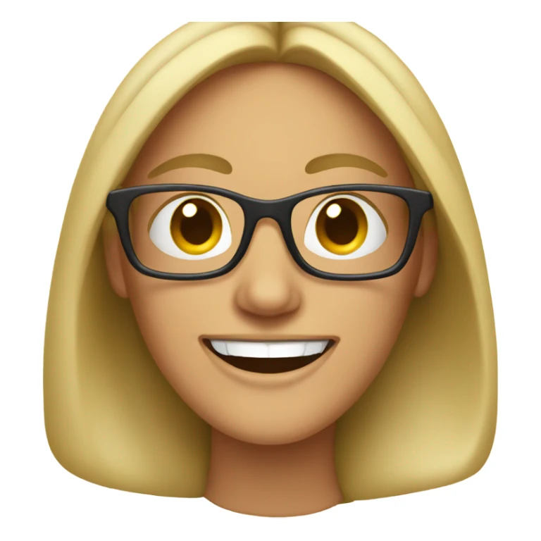 smiling woman with glasses parody sticker