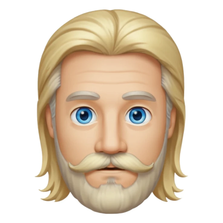 MID AGE MAN WITH LONG BLOND HAIR, MOUSTACH AND BEARD sticker