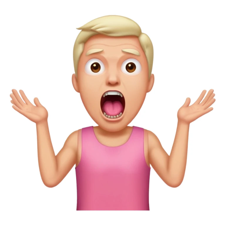 A man in pink dress screaming with an opened mouth   sticker