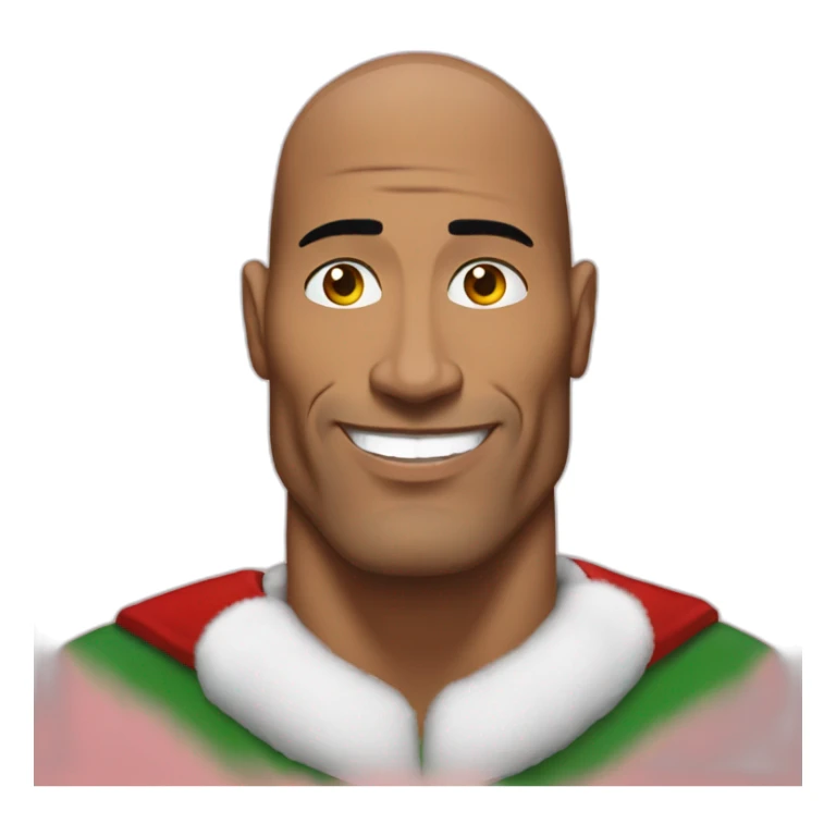 The rock wearing a Santa suit sticker