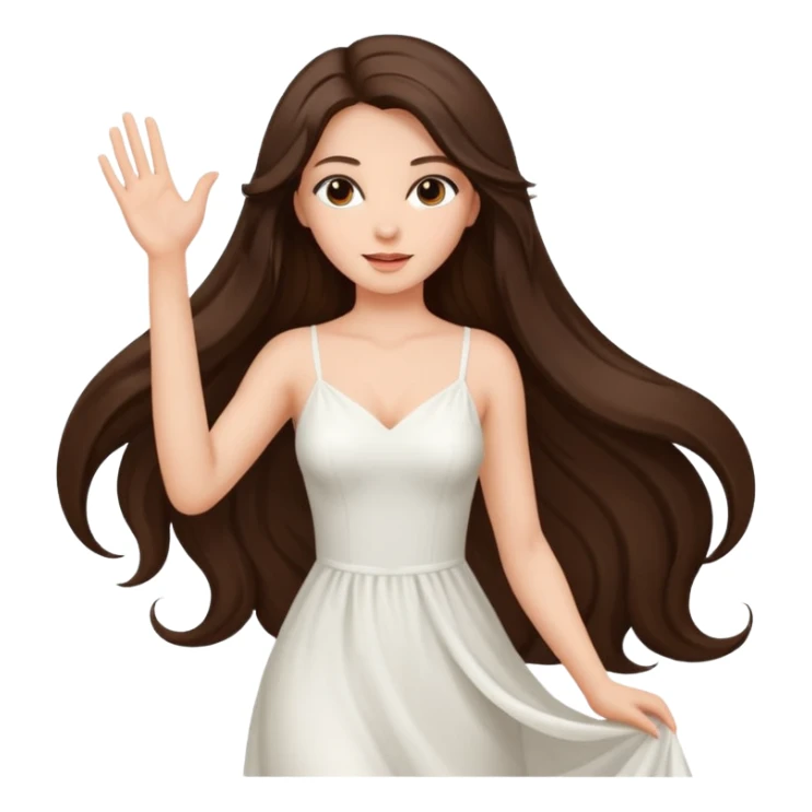 Beautiful brunette lady sexy with raised hand long hair sticker
