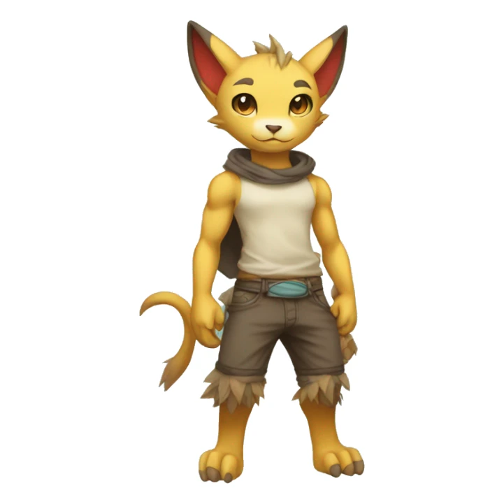 a anthro chibi-style Fakémon-hybrid full body sticker