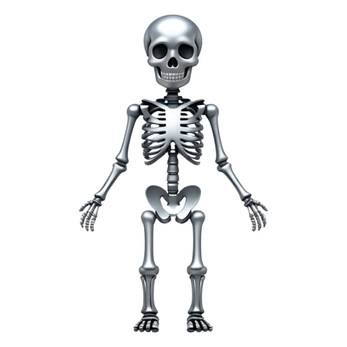 A ￼skeleton made out of metal￼ sticker