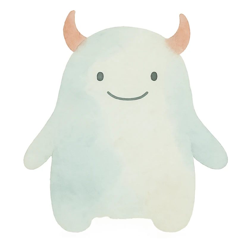 watercolor monster with soft edges and pastel colors sticker