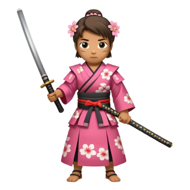 Samurais in Hat, Lone samurai in hat, blossom dress sticker